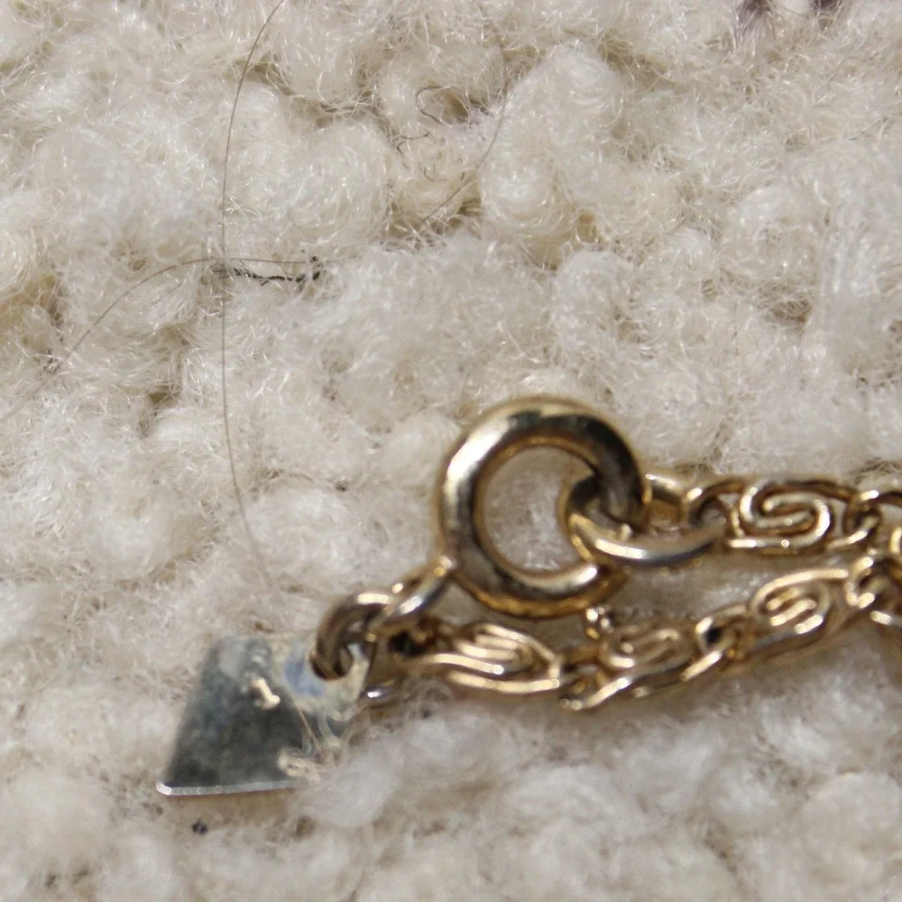 Sarah Coventry Necklace Reversible Floral Leaf Pendant 24in Gold Tone Vintage